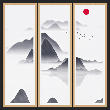 現(xiàn)代清雅風(fēng)景畫云霧山水畫