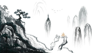 他鄉(xiāng)夢境水墨畫國畫