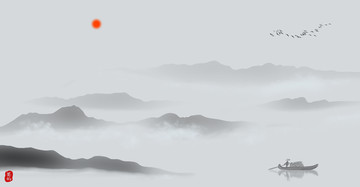 新中式抽象山水