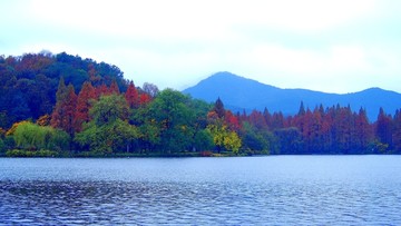 烟雨西湖秋色