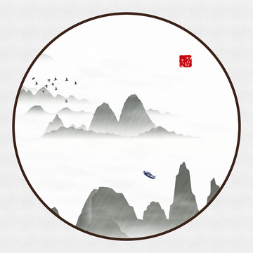 山水裝飾畫