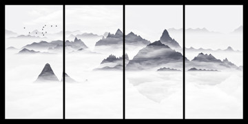 室內(nèi)高清背景畫(huà)寫(xiě)意水墨畫(huà)