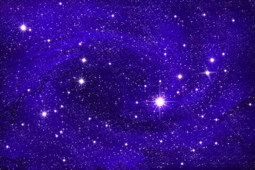 蓝紫色满天繁星漩涡星空