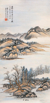 吳湖帆江邨秋色