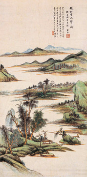 吳湖帆水村圖
