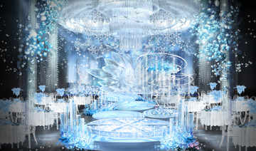 淺藍色夢幻冰雪婚禮