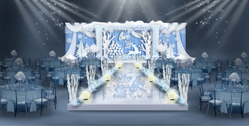 冰雪主題婚禮主背景