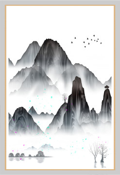 原創(chuàng)水墨山水掛畫