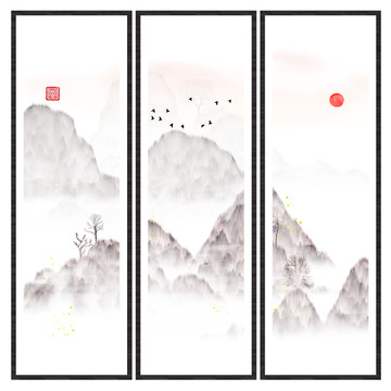 水彩水墨無(wú)框畫