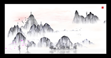 水彩水墨無框畫