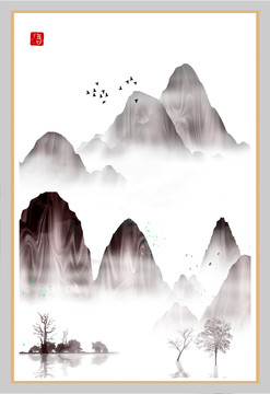 水墨無(wú)框畫(huà)