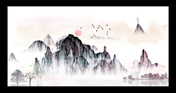 家居水墨無框畫
