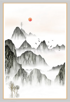 家居水墨無(wú)框畫