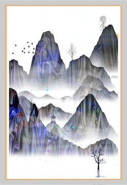 家居水墨無框畫