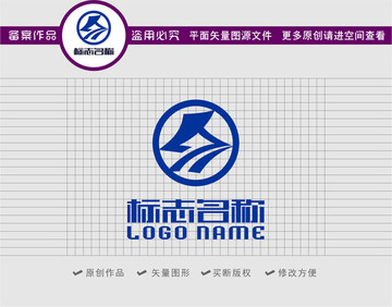 LH字母标志人字铜钱logo