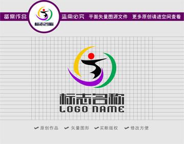 舞蹈运动健身标志logo