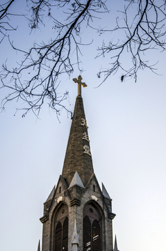 西直门教堂 尖顶钟楼 