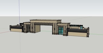 现代风格大门岗亭SU模型