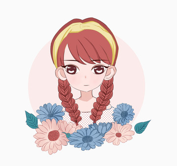卡通小女孩圖案