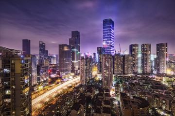 京基滨河时代大厦夜景