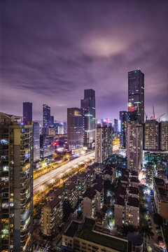 京基滨河时代大厦夜景