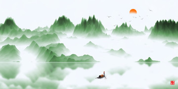 簡約水墨畫