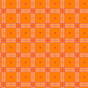 橙色格子花布纹