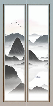 山水壁畫(huà)