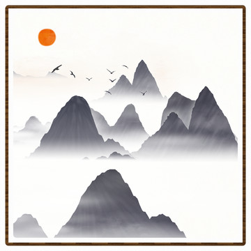 山水壁畫(huà)
