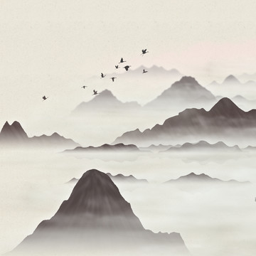 水墨裝飾畫(huà)