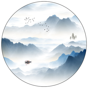 意境山水畫裝飾畫