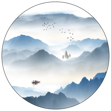 寫意山水裝飾畫