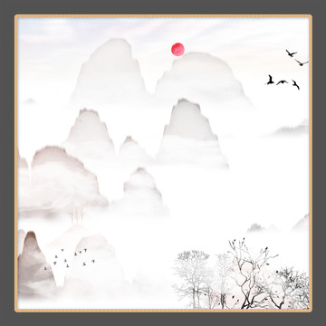 現(xiàn)代水墨水彩抽象油畫