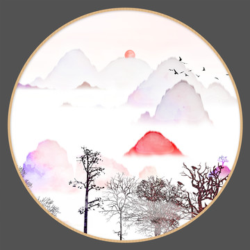 藝術(shù)裝飾抽象山水掛畫