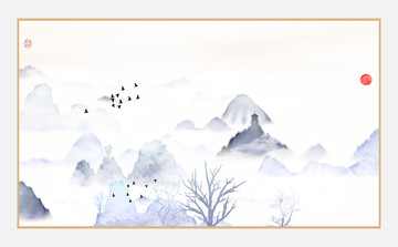 現(xiàn)代水墨掛畫無框畫