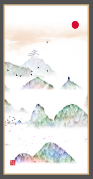 水墨山水無框畫
