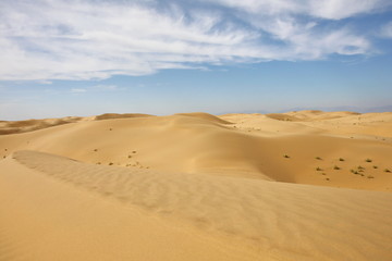 沙漠腹地无人区连绵沙丘