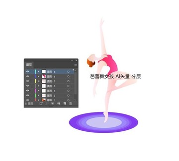 芭蕾舞女孩矢量插圖跳舞者