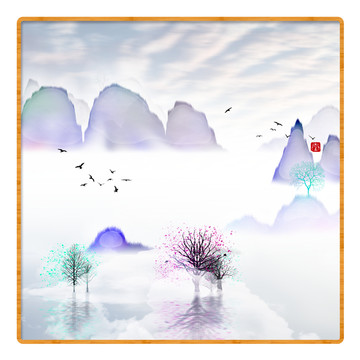 意境禪意裝飾抽象畫(huà)