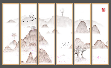 藝術(shù)裝飾抽象山水掛畫