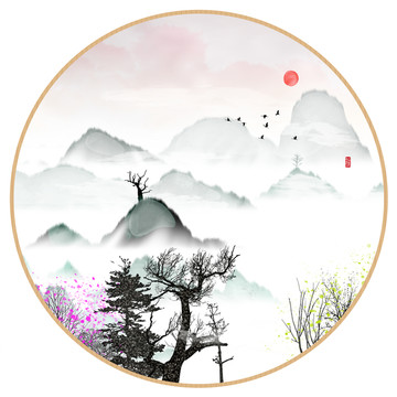 墨韻山水抽象畫