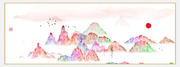 藝術(shù)裝飾抽象山水掛畫