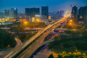 成都天府立交夜景