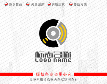 字母C标志光盘信号logo