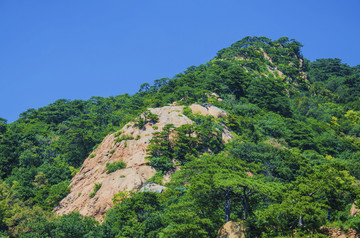 千山无量观景区天外天山峰与蓝天