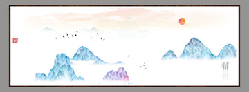 藝術(shù)裝飾抽象山水掛畫(huà)