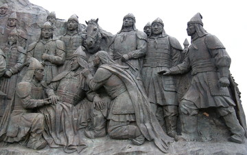 成吉思汗广场蒙古将士雕像成吉思