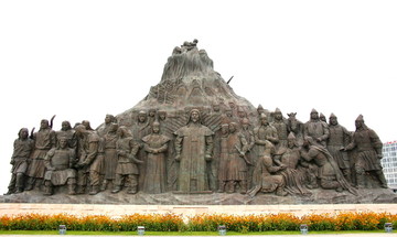鄂尔多斯广场蒙古人雕像