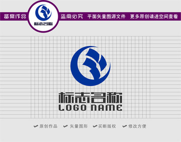 G字母标志帆船logo