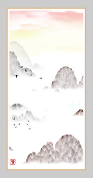 現(xiàn)代水墨水彩抽象油畫